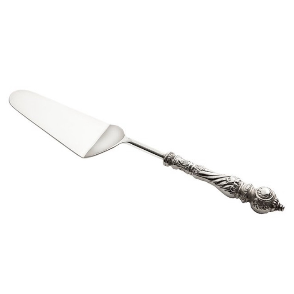Silver Cake Server, Stainless Steel Embossed Wedding Cake Server, Artistic Home